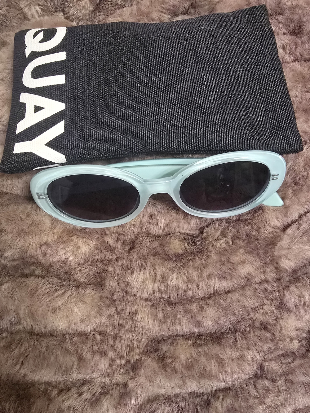 Quay Aquamarine Oval Sunglasses